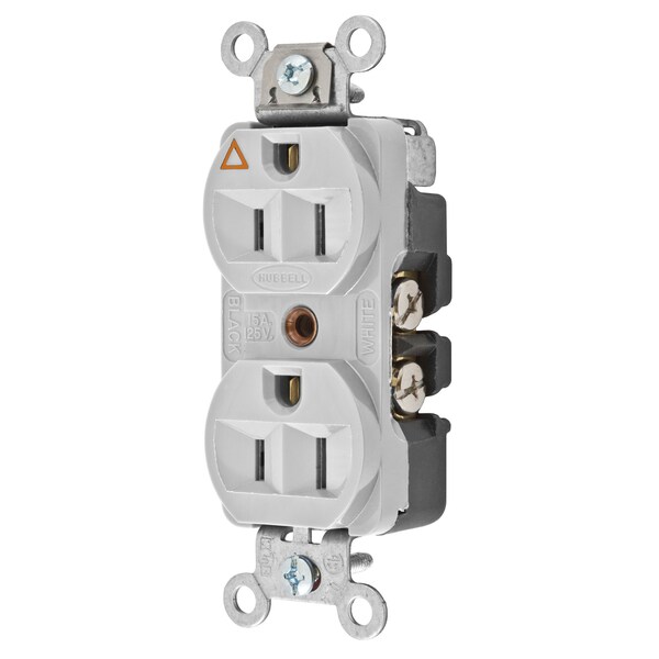 Straight Blade Receptacle, 5-15R, 15 A, 125V AC, 2 Pole, 3 Wire, Flush Mount, Isolated Ground